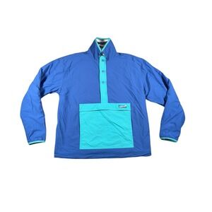Chubbies‎ Reversable Jacket Men's Small Blue Pullover Button Snap Fleece Nylon
